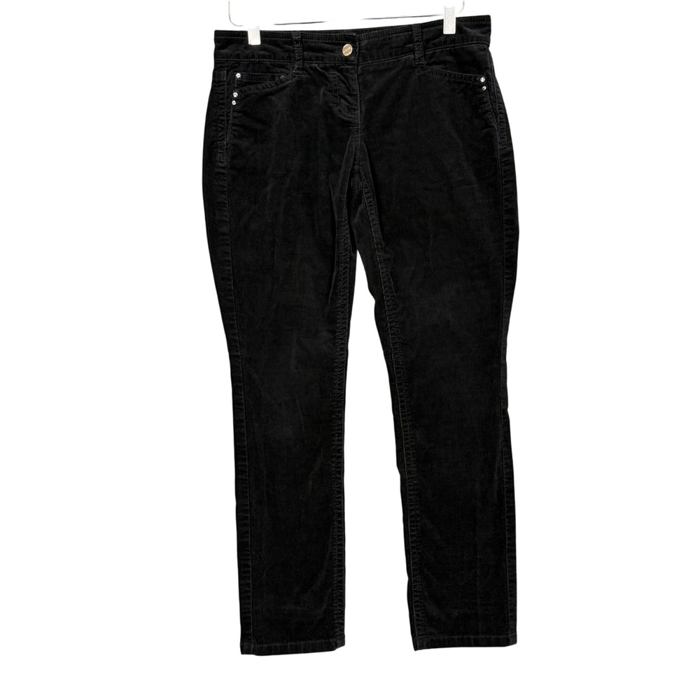 WHBM Pants Womens 2S Short Black Noir Slim Leg Corduroy Low Rise Cotton Stretch
